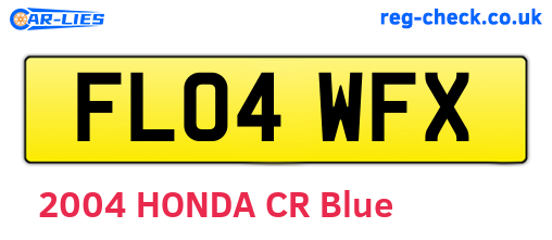 FL04WFX are the vehicle registration plates.