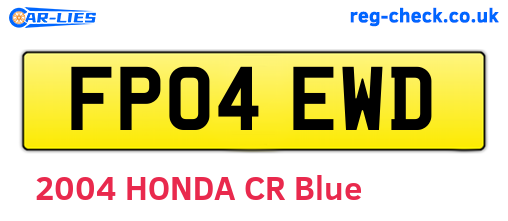 FP04EWD are the vehicle registration plates.
