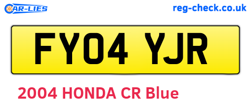 FY04YJR are the vehicle registration plates.