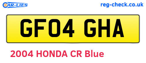 GF04GHA are the vehicle registration plates.