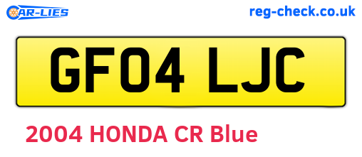 GF04LJC are the vehicle registration plates.