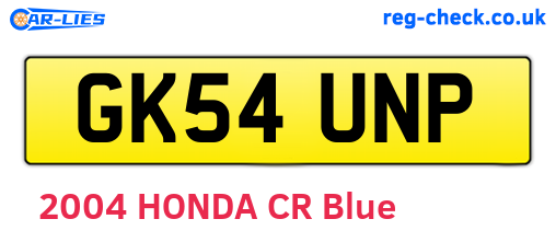 GK54UNP are the vehicle registration plates.