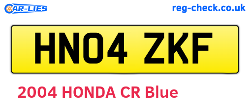 HN04ZKF are the vehicle registration plates.