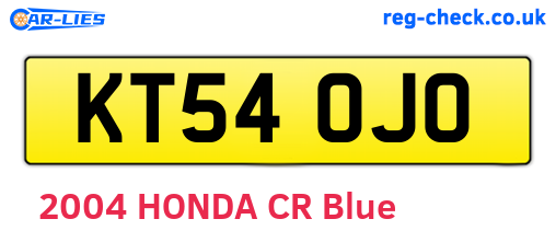 KT54OJO are the vehicle registration plates.
