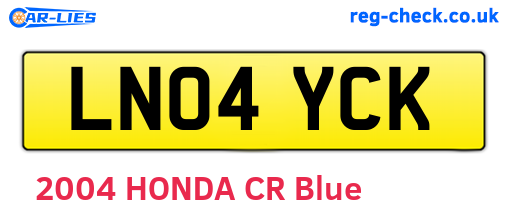 LN04YCK are the vehicle registration plates.