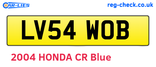LV54WOB are the vehicle registration plates.