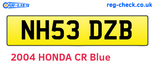 NH53DZB are the vehicle registration plates.