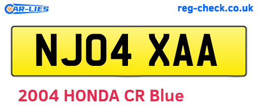 NJ04XAA are the vehicle registration plates.