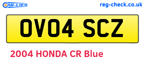 OV04SCZ are the vehicle registration plates.