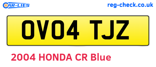 OV04TJZ are the vehicle registration plates.