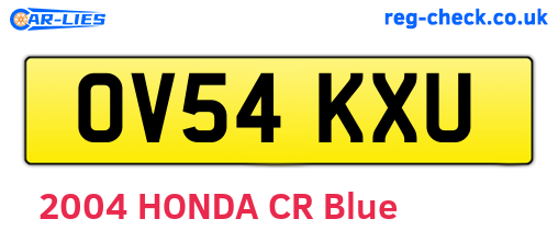 OV54KXU are the vehicle registration plates.
