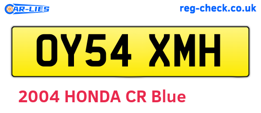 OY54XMH are the vehicle registration plates.