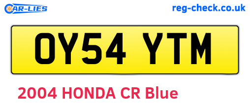 OY54YTM are the vehicle registration plates.