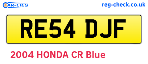 RE54DJF are the vehicle registration plates.
