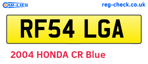 RF54LGA are the vehicle registration plates.