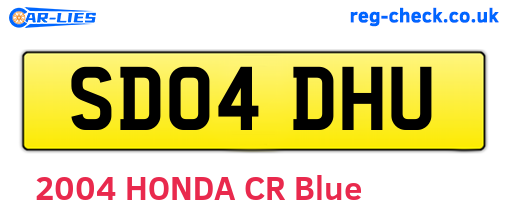 SD04DHU are the vehicle registration plates.