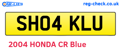 SH04KLU are the vehicle registration plates.