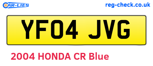 YF04JVG are the vehicle registration plates.
