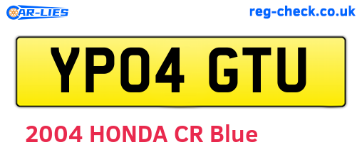 YP04GTU are the vehicle registration plates.