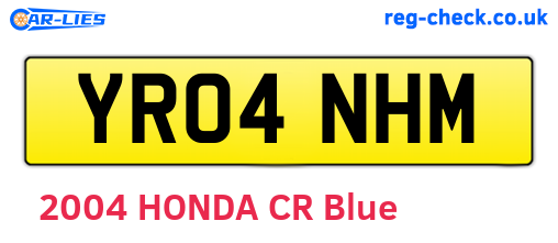 YR04NHM are the vehicle registration plates.