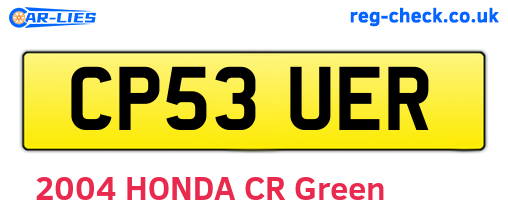 CP53UER are the vehicle registration plates.