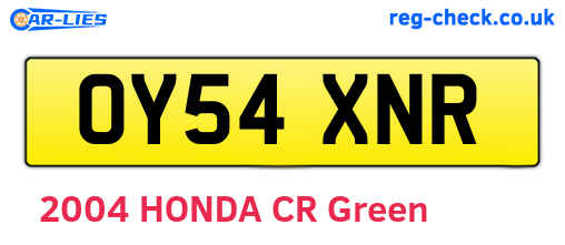 OY54XNR are the vehicle registration plates.
