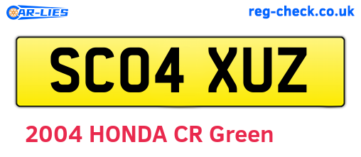 SC04XUZ are the vehicle registration plates.