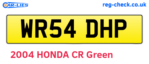 WR54DHP are the vehicle registration plates.