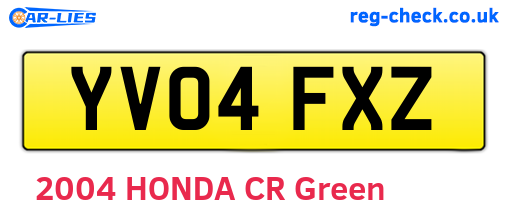 YV04FXZ are the vehicle registration plates.