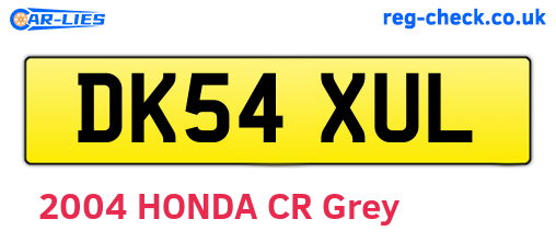 DK54XUL are the vehicle registration plates.