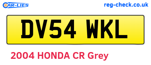 DV54WKL are the vehicle registration plates.