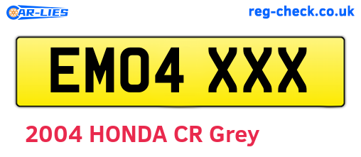 EM04XXX are the vehicle registration plates.