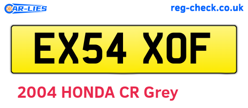EX54XOF are the vehicle registration plates.