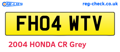 FH04WTV are the vehicle registration plates.