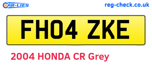 FH04ZKE are the vehicle registration plates.