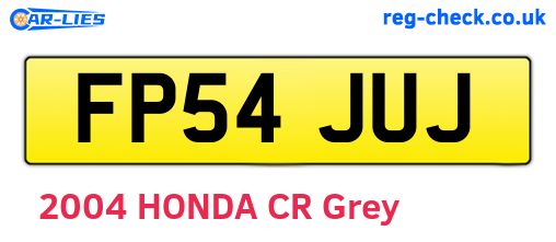 FP54JUJ are the vehicle registration plates.
