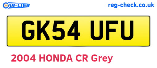 GK54UFU are the vehicle registration plates.