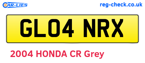 GL04NRX are the vehicle registration plates.