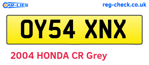 OY54XNX are the vehicle registration plates.