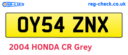 OY54ZNX are the vehicle registration plates.