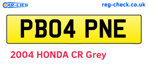 PB04PNE are the vehicle registration plates.