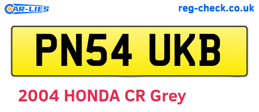 PN54UKB are the vehicle registration plates.