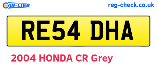RE54DHA are the vehicle registration plates.