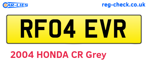 RF04EVR are the vehicle registration plates.