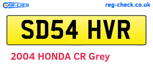 SD54HVR are the vehicle registration plates.