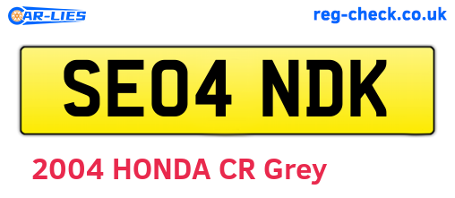 SE04NDK are the vehicle registration plates.