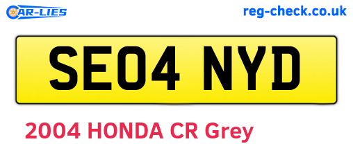 SE04NYD are the vehicle registration plates.