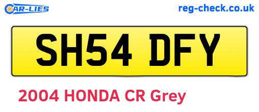 SH54DFY are the vehicle registration plates.