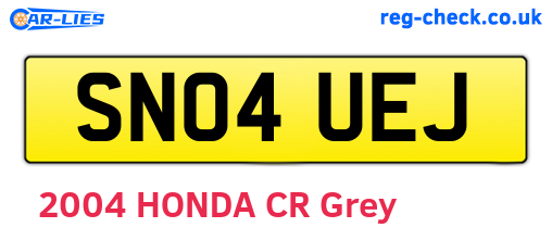 SN04UEJ are the vehicle registration plates.