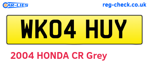 WK04HUY are the vehicle registration plates.